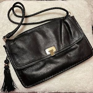 Elliott Lucca Black Leather Shoulder Bag/Clutch